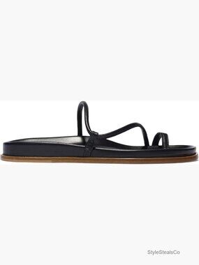 Women Toe Loop Slide Sandals Cushioned Flat Summer Shoes Comfortable Travel